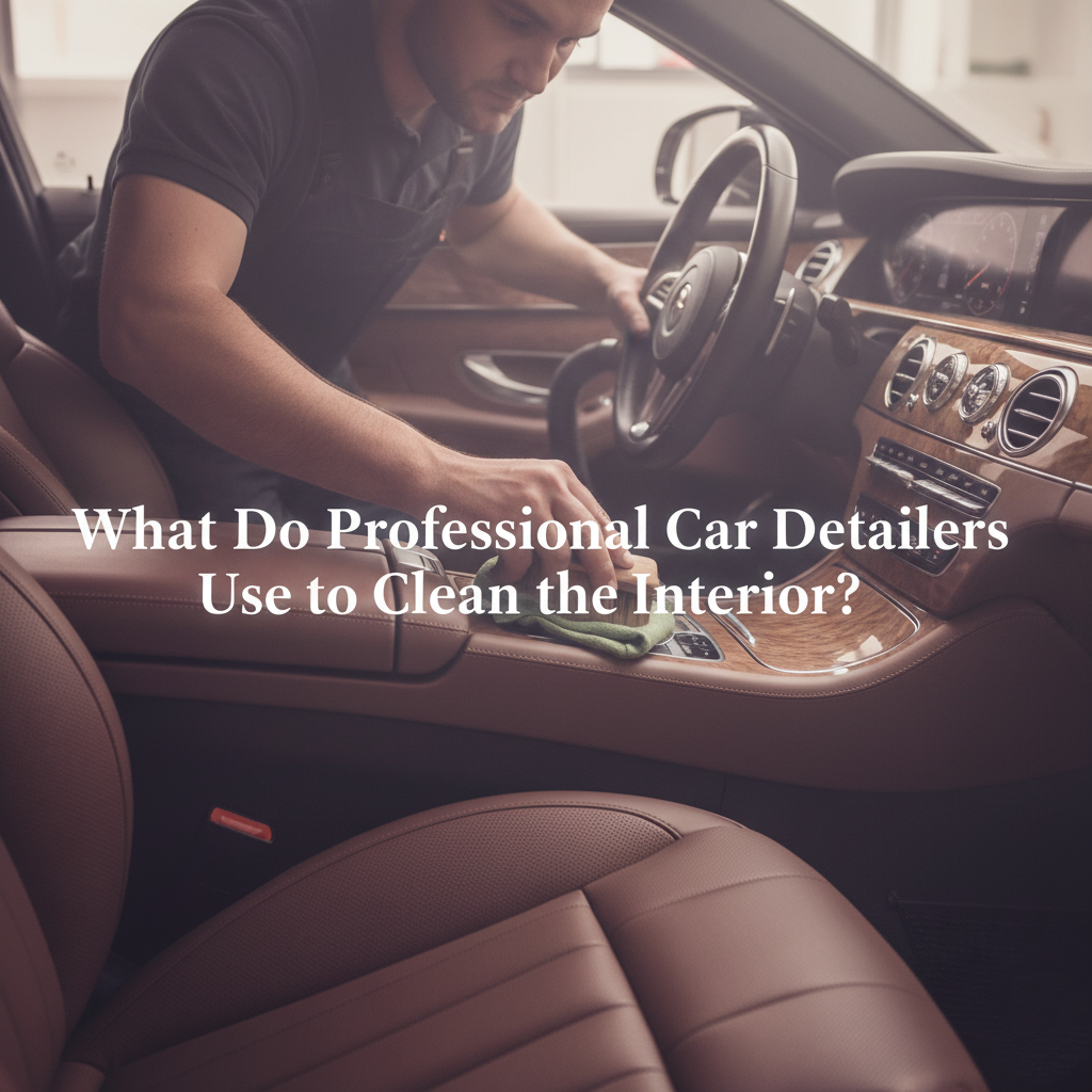 What do professional car detailers use to clean the interior?